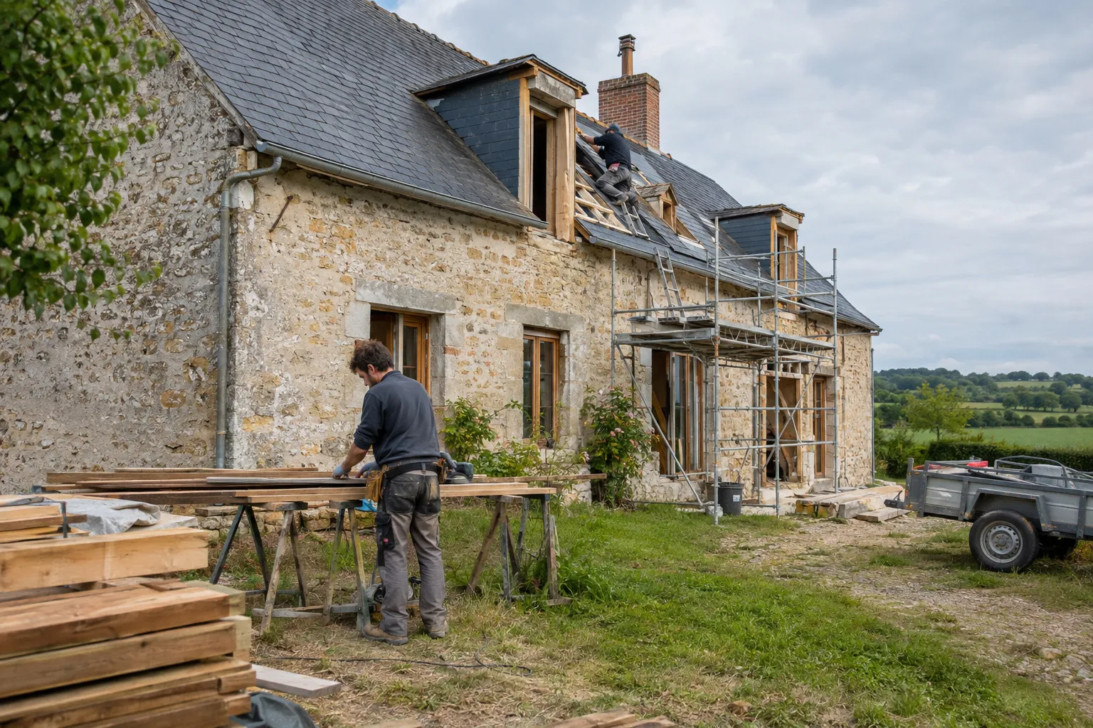 Maison de campagne près de Meillant, cour et dépendance